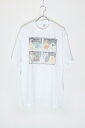 yÁzXPRES KNITS (GNXvX jbg) 80'S S/S CATS STAMP POSTAL SERVICE PRINT ANIMAL T-SHIRT 80N  Lbg X^v |X^ T[rX vg Aj} TVc WHITE [SIZE: XL DEADSTOCK/NOS]