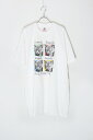 yÁzFRUIT OF THE LOOM (t[c Iu U [) MADE IN USA 90'S S/S COMEDY TRAGEDY CAT PRINT ANIMAL T-SHIRT USA 90N  RfB[ gWfB[ Lbg vg Aj} TVc WHITE [SIZE: XL DEADSTOCK/NOS]