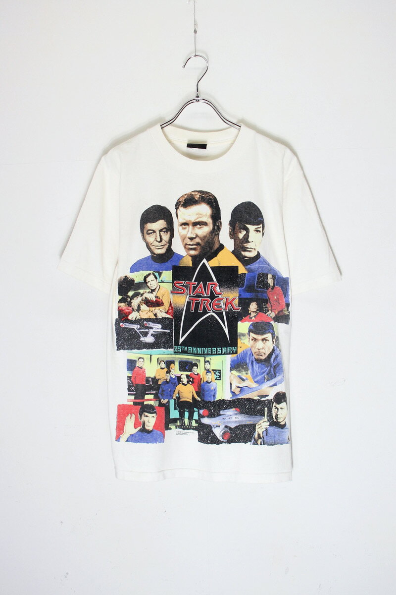 楽天JULIUS NYC【中古】CHANGE'S （チェンジーズ） MADE IN USA 91'S S/S STAR TREK 25TH ANNIVERSARY PRINT MOVIE T-SHIRT USA製 91年代 半袖 スタートレック 25周年記念 プリント 映画 Tシャツ WHITE [SIZE: L USED]