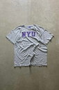 yÁzCHAMPION (`sI) MADE IN USA 90'S S/S NYU PRINT COLLEGE T-SHIRT USA 90N  j[[Nw vg JbW TVc GRAY [SIZE: 2XL USED]