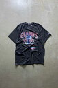 yÁzTRENCH (g`) MADE IN USA 94'S S/S BORDER NFL NY GIANTS PRINT SPORTS T-SHIRT USA 94N  {[_[ iVitbg{[ j[[N WCc vg X|[c TVc BLACK [SIZE: XL USED]