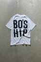 yÁzHANES (wCY) MADE IN USA 90'S S/S BO'S HIP PRINT MESSEGE T-SHIRT USA 90N  {X qbv vg bZ[W TVc WHITE [SIZE: L USED]