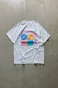yÁzHEF-T MADE IN USA 80'S S/S ISLAND PRINT T-SHIRT USA 80N  ACh vg eB[Vc WHITE [SIZE: XL USED]