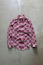 yÁzZAYRE 70'S L/S DESIGN CHECK SHIRT 70N  fUC `FbN Vc PURPLE [SIZE: M USED]