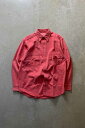 yÁzMARLBORO (}{) MADE IN USA 90'S L/S WASHED COTTON TWILL SHIRT USA 90N  Rbg cC Vc RED [SIZE: S DEADSTOCK/NOS]