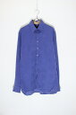 【中古】BURBERRY LONDON (バーバリー ロンドン ) MADE IN TURKEY L/S ONE POINT CORDUROY BD SHIRT トルコ製 長袖 ワンポイント コーデュロイ ボタンダウン シャツ BLUE [SIZE: L相当 USED]