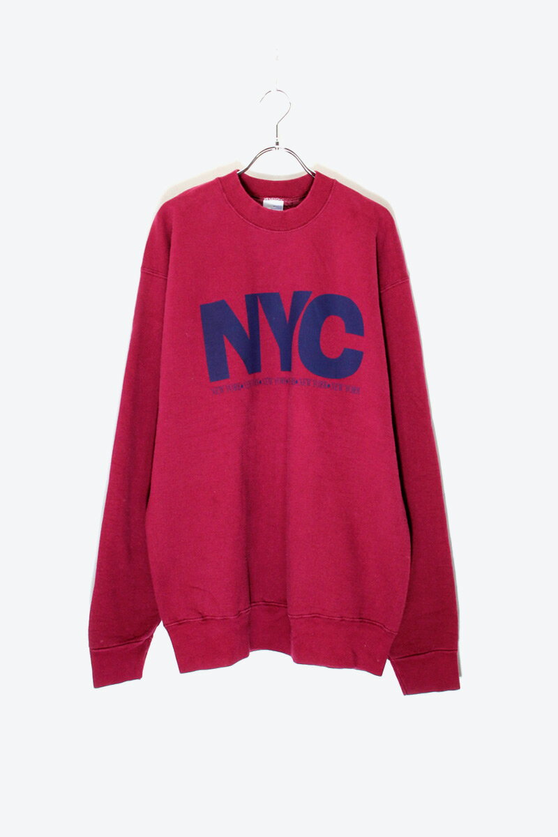 【中古】SALEM SPORTWEAR ( セラムスポーツウェア ) MADE IN USA 90'S NYC PRINT SWEATSHIRT USA製 90年代 ニューヨーク プリント スウェットシャツ BURGUNDY [SIZE: XL USED]