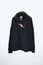 yÁzHANES ( wCY ) 90'S HUCK DOLL SLEEVE PRINT SWEAT HOODIE 90N X[u vg XEFbg t[fB[ / BLACK [SIZE: M USED]