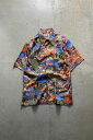 yÁzTRAFALGAR (gt@K[) 70'S S/S PICTURE DESIGN SHIRT 70N  sN`[ fUC Vc MULTI [SIZE: L USED]