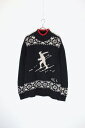 yÁzLAUREN RALPH LAUREN ([t[) HI-NECK NORDIC PATTERN LINEN COTTON KNIT SWEATER nClbN mfBbN p^[ l Rbg jbg Z[^[ / BLACK [SIZE: XL USED]