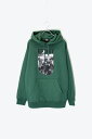 yÁzHOCKEY (zbP[) PRINT HOODIE SWEATSHIRT vg t[fB[ XEFbgVc / GREEN [SIZE: M USED]