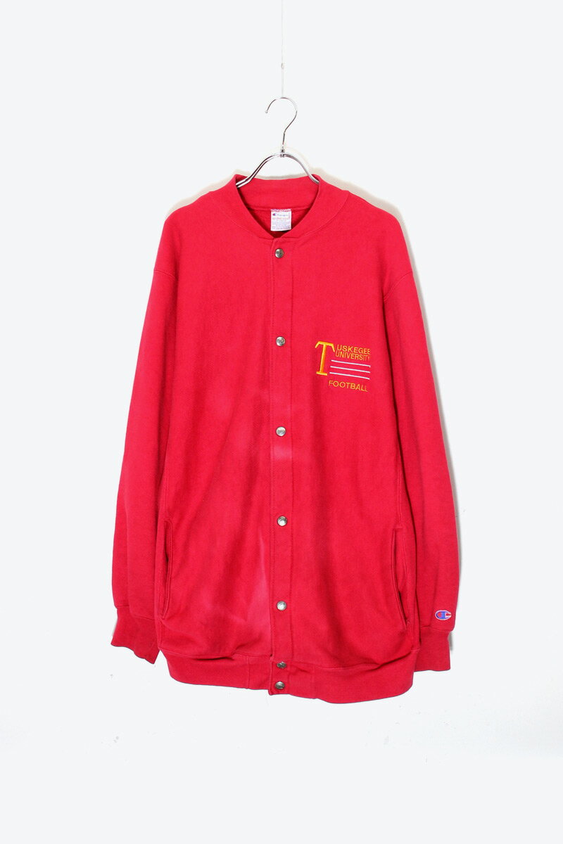 【中古】CHAMPION (チャンピオン) MADE IN USA 90'S REVERSE WEAVE SNAP SWEAT JACKET USA製 90年代 リバスウィーブ スナップ スウェット ジャケット / PINKRED [SIZE: XL USED]