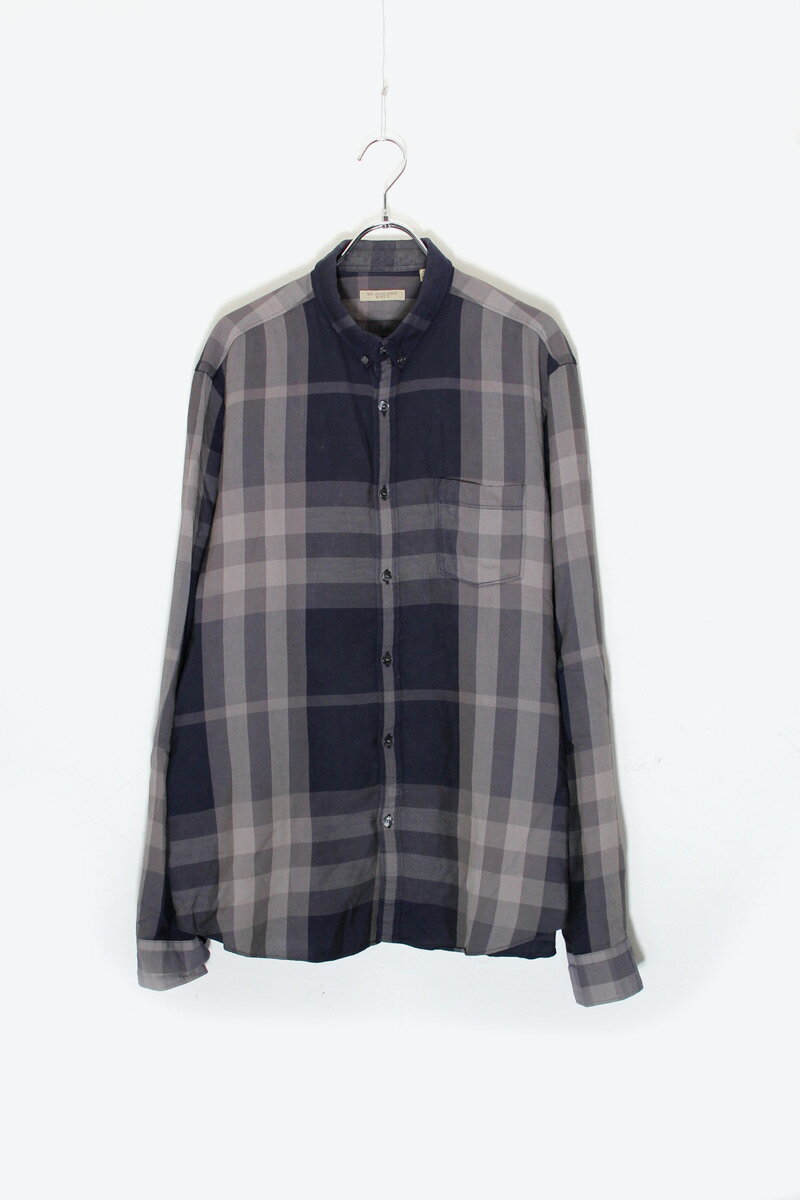 【中古】BURBERRY BRIT (バーバリー ブリット) L/S B.D CHECK SHIRT 長袖 ボタンダウン チェックシャツ / BLACK / GREY [SIZE: XL USED]