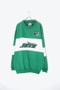 yÁz TEAM NFL COLOR (`[ GkGtG J[) 90'S NY JETS LOGO EMBROIDERY NFL SPORT SWEATSHIRT 90N j[[N WFbc S hJ GkGtG X|[c XEFbgVc GREEN / WHITE [SIZE: XL USED]