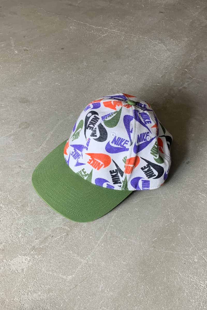 【中古】NIKE (ナイキ) LOGO TWO TONE 6PANEL CAP ロゴ ツートーン 6パネル キャップ OLIVE / WHITE [SIZE: ONE SIZE USED] 1