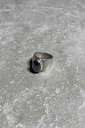 yÁz VINTAGE SILVER JEWELRY (Be[W Vo[ WG[) 925 SILVER RING W/BLACK PEARL 925 Vo[ O ubNp[ [SIZE: 13 USED]