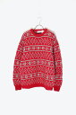 yÁzGAP CLOTHING CO. ( Mbv N[WOJpj[) 90'S NORDIC PATTERN WOOL KNIT SWEATER 90N mfBbN p^[ E[ jbg Z[^[ / RED [SIZE: M USED]