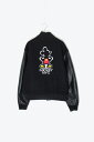 yÁzTHE DISNEY STORE (U fBYj[XgA) MADE IN USA 90'S MICKEY BACK EMBROIDERY WOOL LEATHER STADIUM JACKET W/QUILTING LINER USA 90N ~bL[ obN hJ E[ U[ X^WA WPbg BLACK [SIZE: S USED]