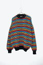 yÁzCOLORE (R) MADE IN ITALY 90'S BORDER ACRYLIC WOOL KNIT SWEATER C^A 90N {[_[ AN E[ jbg Z[^[ / MULTI [SIZE: XL USED]