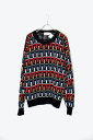 yÁzUMBERTO (Ao[g) MADE IN ITALY 90'S ACRYLIC DESIGN KNIT SWEATER C^A 90N AN fUC jbg Z[^[ MULTI [SIZE: L USED]