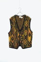 yÁzFALCARO (t@J) MADE IN ITALY 90'S DESIGN BUTTON WOOL VEST C^A 90N fUC {^ E[ xXg / BLACK [SIZE: M USED]