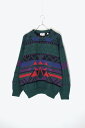 yÁzSOVRANO (Tu[m) MADE IN AUSTRALIA 90'S 3D DESIGN WOOL KNIT SWEATER I[XgA 90N 3D fUC E[ jbg Z[^[ / GREEN [SIZE: M USED]