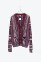 yÁzJOHN BLAIR (W uC[) 90'S ACRYLIC DESIGN CARDIGAN 90N AN fUC J[fBK / BURGUNDY [SIZE: M USED]