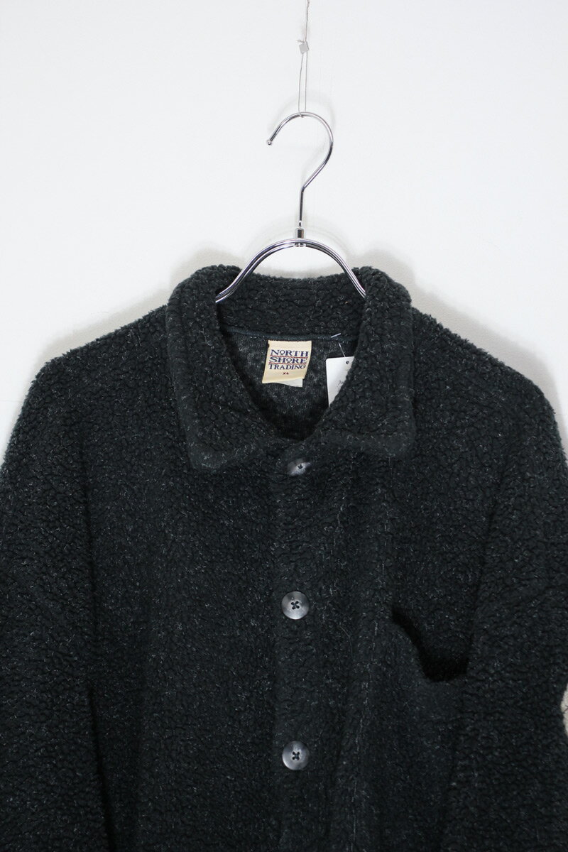 【中古】NORTH SHORE TRADING (ノース ショア トレーディング ) 90'S BOA FLEECE SHIRT JACKET 90年代 ボアフリース シャツ ジャケット / BLACK [SIZE: XL USED]