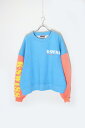 yÁzKESWISS / WILLY CHAVARRIA (P[XCX EB[`oA) 20'S LOGO FORM PRINT SWEATSHIRT 20N S tH[ vg XEFbgVc / SAX BLUE / PINK [SIZE: S USED]