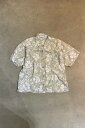 yÁzBILLABONG (r{) MADE IN USA 90'S S/S FLOWER DESIGN COTTON SHIRT USA 90N  t[ fUC Rbg Vc LIGHT KHAKI [SIZE: L USED]