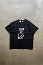 yÁzFRUIT OF THE LOOM (t[cIuU[) MADE IN USA 90'S S/S SHUT UP PRINT MESSAGE T-SHIRT USA 90N  bZ[W eB[Vc BLACK [SIZE: L USED]