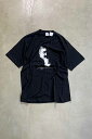 yÁzJERZEES BY RUSSELL (W[W[Y oC bZ) MADE IN USA 84'S S/S FACE PRINT T-SHIRT USA 84N  tFCX vg TVc BLACK [SIZE: XL DEADSTOCK/NOS]