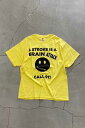 yÁzHANES (wCY) S/S BRAIN ATTACK PRINT MESSAGE T-SHIRT  uC A^bN vg bZ[W TVc YELLOW [SIZE: XL USED]