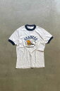 yÁzMJ SOFFE COMPANY MADE IN USA 80'S S/S SEABEES PRINT RINGER T-SHIRT USA 80N  V[r[Y vg K[ eB[Vc WHITE [SIZE: M USED]