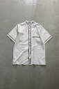 yÁzNO BRAND (m[uh) S/S STAND COLLAR SHIRT  X^h J[ Vc IVORY [SIZE: L USED]