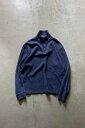 yÁzPOLO BY RALPH LAUREN (|oCt[) 90'S HALF ZIP COTTON KNIT SWEATER 90N n[tWbv Rbg jbg Z[^[ / DUSTY BLUE [SIZE: M USED]