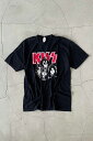 yÁzALSTYLE (AX^C) MADE IN MEXICO 90'S S/S KISS PRINT BAND T-SHIRT LVR 90N  LbX vg oh TVc BLACK [SIZE: L USED]