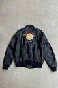 【中古】HARD ROCK CAFE (ハードロックカフェ) 90 039 S BACK EMBROIDERY A-2 FLIGHT LEATHER JACKET 90年代 バック 刺繍 A2 フライト レザー ジャケット BLACK SIZE: L USED