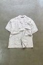 yÁzCUBAVERA (L[ox) 90'S S/S RAMIE RAYON CUBA SHIRT 90N  ~[ [ L[o Vc IVORY [SIZE: L USED]