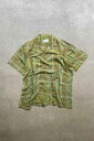 yÁzTOWN CRAFT (^ENtg) 70'S S/S OPEN COLLAR CHECK SHIRT 70N  I[vJ[ `FbN Vc GREEN [SIZE: L USED]