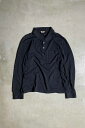 yÁzHERMES (GX) MADE IN ITALY 90'S L/S POLO SHIRT C^A 90N  | Vc BLACK [SIZE: XL USED]