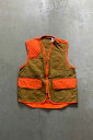 yÁzSAFTBAK (TtgobN) 70-80'S HUNTING VEST 70-80N neBO xXg BROWN / ORANGE [SIZE: L USED]