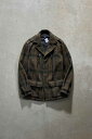 yÁzA.P.C. (A[y[Z[) CHECK WOOL MIDDLE COAT `FbN E[ ~h R[g OLIVE [SIZE: S USED]