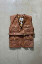 yÁzSOHA FASHION'S (\[nt@bVY) 90'S BELTED LEATHER VEST 90N U[ xXg BROWN [SIZE: M DEADSTOCK/NOS]