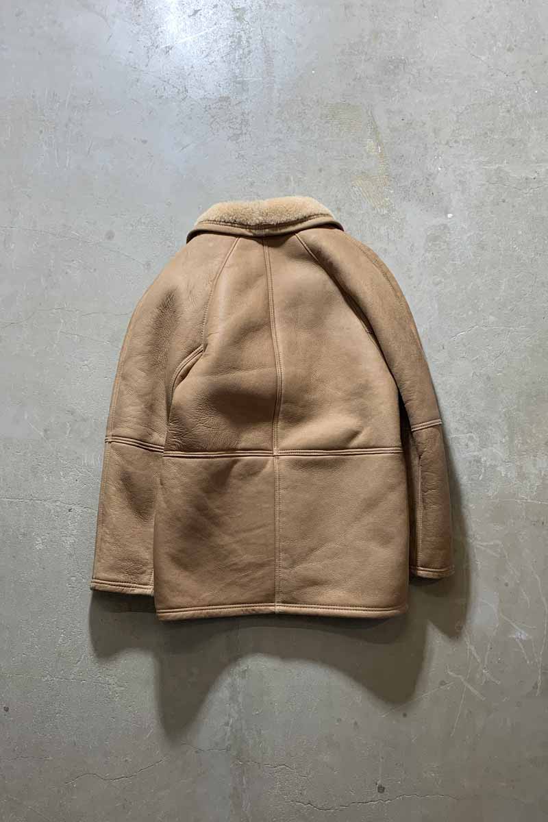 【中古】SAGE (セージ) MADE IN USA 80'S LAMB LEATHER COAT W/FUR LINER USA製 80年代 ラム レザーコート BEIGE [SIZE: L USED]