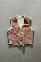 yÁzGENUINE LEATHER (WFjC U[) MADE IN MEXICO 90'S BUTTON SUEDE VEST W/FAR LINER LVR 90N {^ XEF[h xXg t@[Ci[ PINK BEIGE [SIZE: M USED]