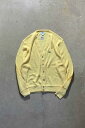 yÁzIZOD LACOSTE (AC]bh RXe) MADE IN USA 80'S ACRYLIC KNIT CARDIGAN USA 80N AN jbg J[fBK / YELLOW [SIZE: XL USED]