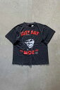 yÁzCHANGES MADE IN USA 80'S THE THREE STOOGERS JUST SAY MOE PRINT MOVIE T-SHIRT USA 80N `FWY vg [r[ TVc BLACK [SIZE: L USED]