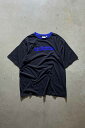 yÁzADIDAS (AfB_X) LOGO PRINT RINGER T-SHIRT S vg K[ eB[Vc BLACK [SIZE: 2XL USED]