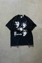 yÁzHANES MADE IN USA 96'S THE BEATLES LET IT BE PRINT BAND T-SHIRT wCY USA 96N r[gY bgCbgr[ vg ohTVc BLACK [SIZE: XL USED]